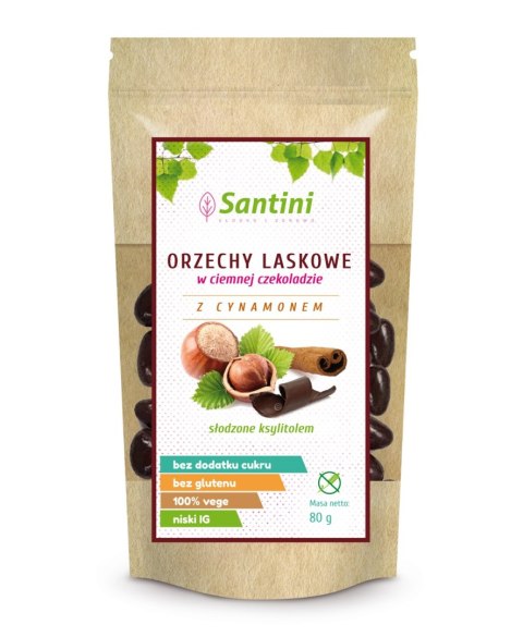 Orzechy laskowe w ciemnej czekoladzie z cynam,80 g Orzechy laskowe w ciemnej czekoladzie z cynam,80 g