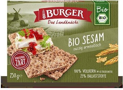 PIECZYWO CHRUPKIE BŁONNIKOWE ŻYTNIE RAZOWE Z SEZAMEM BIO 250 g - BURGER PIECZYWO CHRUPKIE BŁONNIKOWE ŻYTNIE RAZOWE Z SEZAMEM BIO 250 g - BURGER