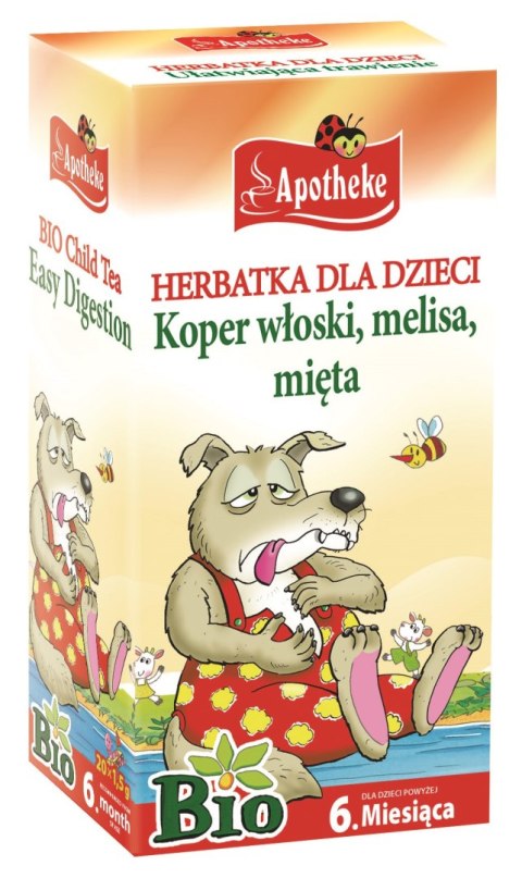 HERBATKA DLA DZIECI - KOPER WŁOSKI, MELISA I MIĘTA PO 6 MIESIĄCU BIO (20 x 1,5 g) 30 g - APOTHEKE HERBATKA DLA DZIECI - KOPER WŁOSKI, MELISA I MIĘTA PO 6 MIESIĄCU BIO (20 x 1,5 g) 30 g - APOTHEKE