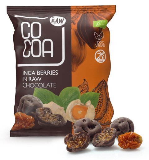 JAGODY INKASKIE W SUROWEJ CZEKOLADZIE BIO 70 g - COCOA JAGODY INKASKIE W SUROWEJ CZEKOLADZIE BIO 70 g - COCOA