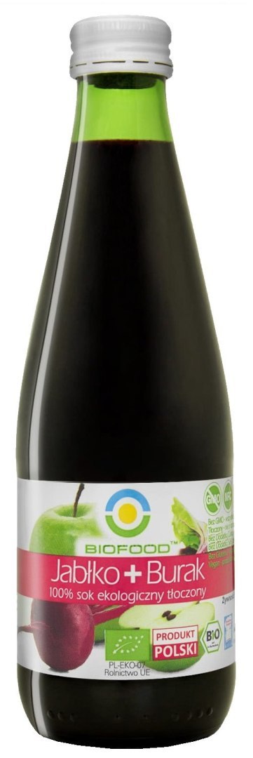 SOK JABŁKOWO - BURACZKOWY NFC BEZGLUTENOWY BIO 300 ml - BIOFOOD SOK JABŁKOWO - BURACZKOWY NFC BEZGLUTENOWY BIO 300 ml - BIOFOOD