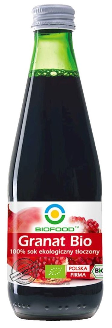 SOK Z GRANATU NFC BEZGLUTENOWY BIO 300 ml - BIOFOOD SOK Z GRANATU NFC BEZGLUTENOWY BIO 300 ml - BIOFOOD