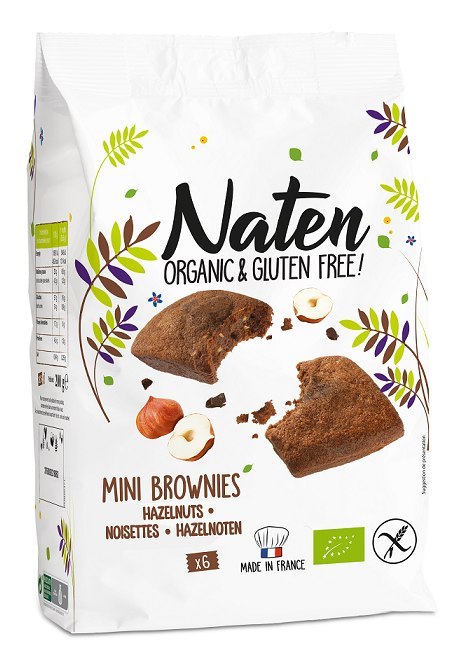 CIASTKA BROWNIES Z CZEKOLADĄ I ORZECHAMI LASKOWYMI BEZGLUTENOWE BIO 170 g - NATEN CIASTKA BROWNIES Z CZEKOLADĄ I ORZECHAMI LASKOWYMI BEZGLUTENOWE BIO 170 g - NATEN