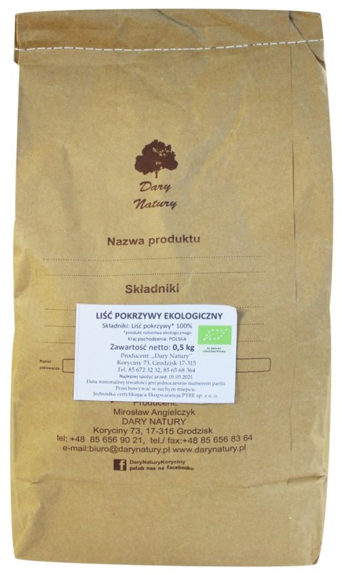HERBATKA LIŚĆ POKRZYWY BIO 500 g - HORECA (DARY NATURY) HERBATKA LIŚĆ POKRZYWY BIO 500 g - HORECA (DARY NATURY)