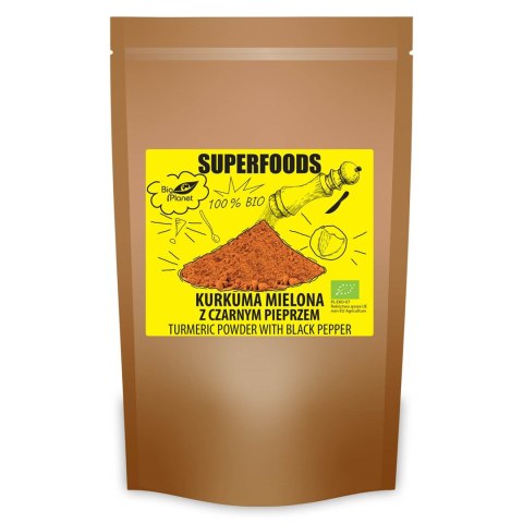 KURKUMA MIELONA Z CZARNYM PIEPRZEM BIO 200 g - BIO PLANET SUPERFOODS KURKUMA MIELONA Z CZARNYM PIEPRZEM BIO 200 g - BIO PLANET SUPERFOODS