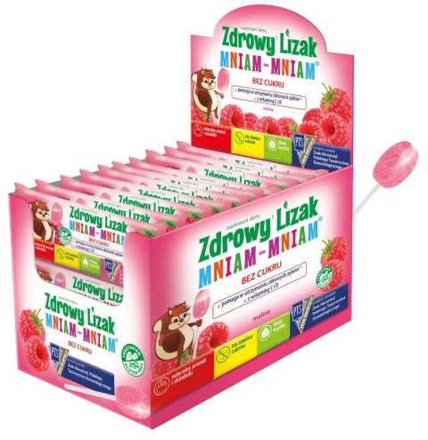 LIZAK O SMAKU MALINOWYM Z WITAMINĄ D I C BEZ CUKRU BEZGLUTENOWY 6 g - MNIAM MNIAM STARPHARMA LIZAK O SMAKU MALINOWYM Z WITAMINĄ D I C BEZ CUKRU BEZGLUTENOWY 6 g - MNIAM MNIAM STARPHARMA