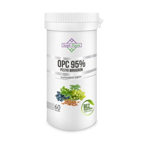 PESTKI WINOGRON EKSTRAKT 95 % OPC (450 mg) 60 KAPSUŁEK - SOUL FARM PESTKI WINOGRON EKSTRAKT 95 % OPC (450 mg) 60 KAPSUŁEK - SOUL FARM