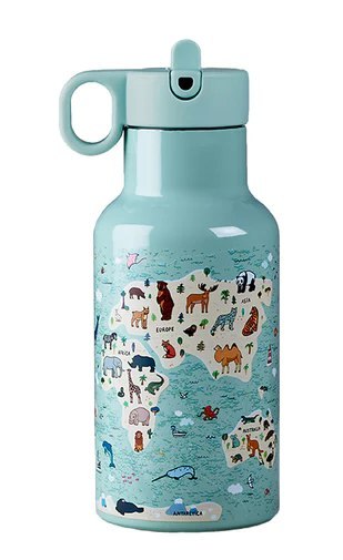 BUTELKA TERMICZNA Z DWOMA NAKRĘTKAMI DLA DZIECI MAPA ZWIERZĄT 350 ml - CHIC-MIC BUTELKA TERMICZNA Z DWOMA NAKRĘTKAMI DLA DZIECI MAPA ZWIERZĄT 350 ml - CHIC-MIC