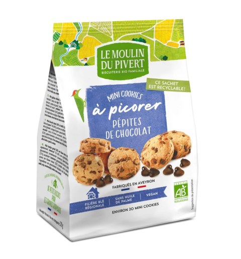 CIASTKA MINI Z DROPSAMI CZEKOLADOWYMI BIO 170 g - LE MOULIN DU PIVERT CIASTKA MINI Z DROPSAMI CZEKOLADOWYMI BIO 170 g - LE MOULIN DU PIVERT