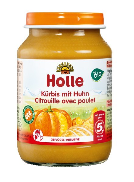 DYNIA Z KURCZAKIEM BEZ DODATKU CUKRÓW BEZGLUTENOWE OD 5 MIESIĄCA BIO 190 g (SŁOIK) - HOLLE DYNIA Z KURCZAKIEM BEZ DODATKU CUKRÓW BEZGLUTENOWE OD 5 MIESIĄCA BIO 190 g (SŁOIK) - HOLLE