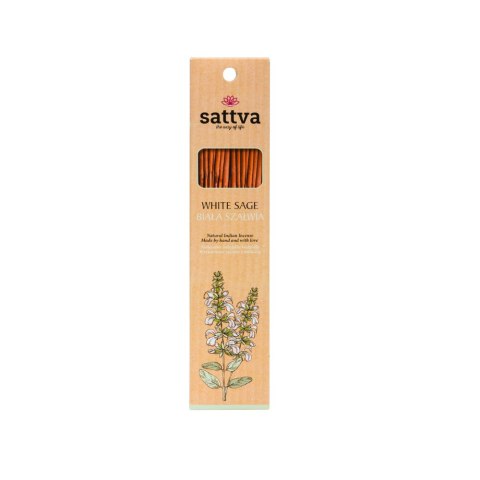 KADZIDEŁKA INDYJSKIE BIAŁA SZAŁWIA (15 szt.) 30 g - SATTVA (WELLNESS) KADZIDEŁKA INDYJSKIE BIAŁA SZAŁWIA (15 szt.) 30 g - SATTVA (WELLNESS)