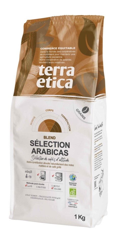 KAWA ZIARNISTA ARABICA 100 % SELECTION FAIR TRADE BIO 1 kg - TERRA ETICA KAWA ZIARNISTA ARABICA 100 % SELECTION FAIR TRADE BIO 1 kg - TERRA ETICA