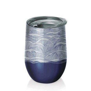 KUBEK TERMICZNY Z POKRYWKĄ BY THE SEA 420 ml - CHIC-MIC
