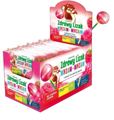 LIZAK KULKA O SMAKU MALINOWYM Z WITAMINĄ D I C BEZ CUKRU BEZGLUTENOWY 6 g - MNIAM MNIAM STARPHARMA LIZAK KULKA O SMAKU MALINOWYM Z WITAMINĄ D I C BEZ CUKRU BEZGLUTENOWY 6 g - MNIAM MNIAM STARPHARMA