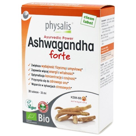 ASHWAGANDHA EKSTRAKT BIO (600 mg) FORTE 30 TABLETEK - PHYSALIS ASHWAGANDHA EKSTRAKT BIO (600 mg) FORTE 30 TABLETEK - PHYSALIS