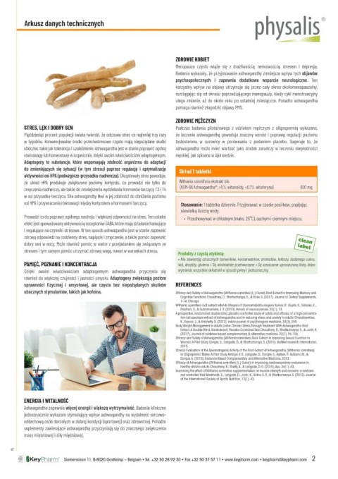 ASHWAGANDHA EKSTRAKT BIO (600 mg) FORTE 30 TABLETEK - PHYSALIS ASHWAGANDHA EKSTRAKT BIO (600 mg) FORTE 30 TABLETEK - PHYSALIS