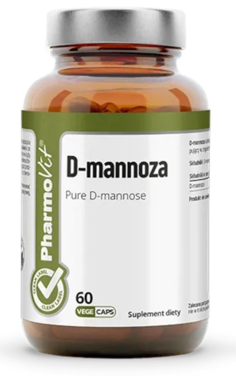 D-MANNOZA (750 mg) BEZGLUTENOWA 60 KAPSUŁEK - PHARMOVIT (CLEAN LABEL) D-MANNOZA (750 mg) BEZGLUTENOWA 60 KAPSUŁEK - PHARMOVIT (CLEAN LABEL)