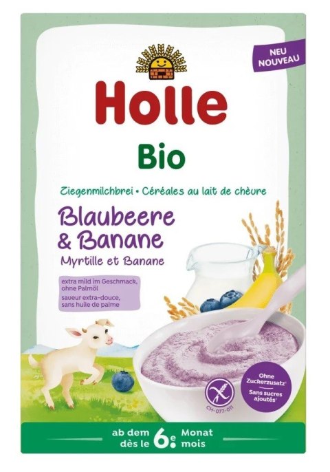 KASZKA RYŻOWA MLECZNA JAGODOWO - BANANOWA BEZ DODATKU CUKRÓW BEZGLUTENOWA OD 6 MIESIĄCA BIO 200 g - HOLLE KASZKA RYŻOWA MLECZNA JAGODOWO - BANANOWA BEZ DODATKU CUKRÓW BEZGLUTENOWA OD 6 MIESIĄCA BIO 200 g - HOLLE