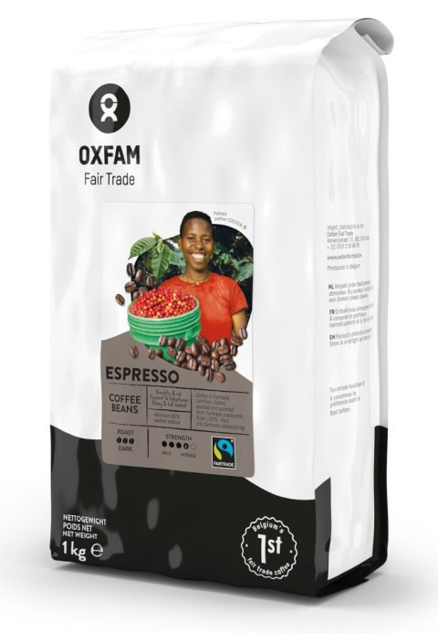 KAWA ZIARNISTA ARABICA/ROBUSTA ESPRESSO FAIR TRADE BIO 1 kg - OXFAM KAWA ZIARNISTA ARABICA/ROBUSTA ESPRESSO FAIR TRADE BIO 1 kg - OXFAM