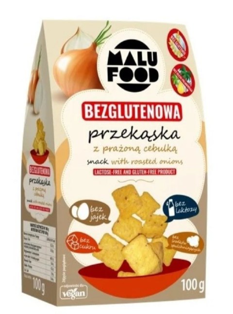 PRZEKĄSKA Z PRAŻONĄ CEBULKĄ BEZ CUKRU BEZGLUTENOWA 100 g - MALU FOOD PRZEKĄSKA Z PRAŻONĄ CEBULKĄ BEZ CUKRU BEZGLUTENOWA 100 g - MALU FOOD