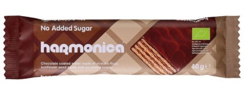 WAFELEK Z SAMOPSZY Z KREMEM MLECZNO - KAKAOWYM W POLEWIE Z MLECZNEJ CZEKOLADY BEZ DODATKU CUKRÓW BIO 40 g - HARMONICA WAFELEK Z SAMOPSZY Z KREMEM MLECZNO - KAKAOWYM W POLEWIE Z MLECZNEJ CZEKOLADY BEZ DODATKU CUKRÓW BIO 40 g - HARMONICA