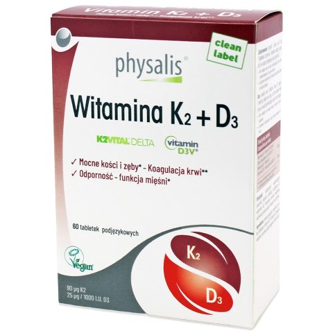 WITAMINA K2 + D3 60 TABLETEK - PHYSALIS WITAMINA K2 + D3 60 TABLETEK - PHYSALIS