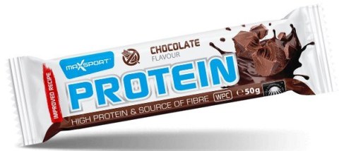 BATON PROTEINOWY O SMAKU CZEKOLADOWYM W KAKAOWEJ POLEWIE BEZGLUTENOWY 50 g - MAXSPORT BATON PROTEINOWY O SMAKU CZEKOLADOWYM W KAKAOWEJ POLEWIE BEZGLUTENOWY 50 g - MAXSPORT