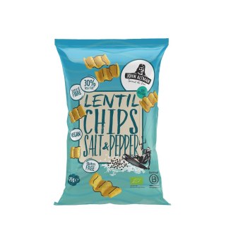 CHIPSY Z SOCZEWICY Z SOLĄ I CZARNYM PIEPRZEM BEZGLUTENOWE BIO 75 g - JOHN ALTMAN
