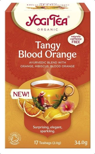 HERBATKA ORZEŹWIAJĄCA CZERWONA POMARAŃCZA (TANGY BLOOD ORANGE) BIO (17 x 2 g) 34 g - YOGI TEA