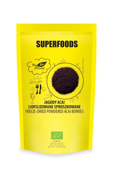 JAGODY ACAI LIOFILIZOWANE SPROSZKOWANE BIO 100 g - BIO PLANET SUPERFOODS JAGODY ACAI LIOFILIZOWANE SPROSZKOWANE BIO 100 g - BIO PLANET SUPERFOODS