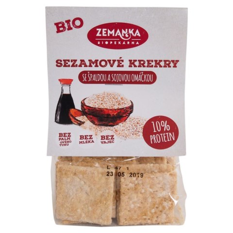 KRAKERSY Z SEZAMEM I SOSEM SOJOWYM BIO 100 g - ZEMANKA KRAKERSY Z SEZAMEM I SOSEM SOJOWYM BIO 100 g - ZEMANKA