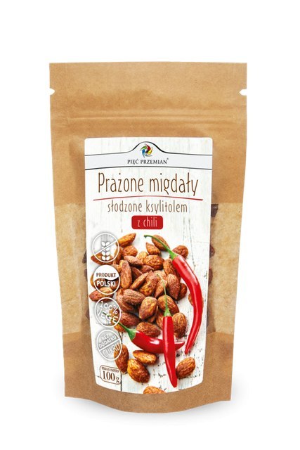 Prażone migdały z ksylitolem i chilli 100g PP Prażone migdały z ksylitolem i chilli 100g PP
