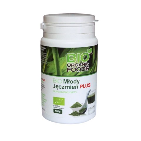 SOK Z MŁODEGO JĘCZMIENIA PLUS SPROSZKOWANY BIO 150 g - BIO ORGANIC FOODS SOK Z MŁODEGO JĘCZMIENIA PLUS SPROSZKOWANY BIO 150 g - BIO ORGANIC FOODS