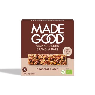 BATONIKI GRANOLA CRUNCHY Z CZEKOLADĄ BEZGLUTENOWE BIO (6 x 24 g) 144 g - MADEGOOD