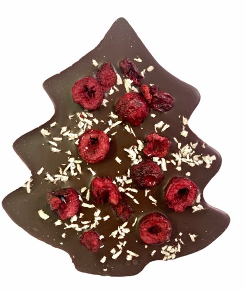 Choinka cz. ciemna z wiśnią i wiórkami kokos. 80g