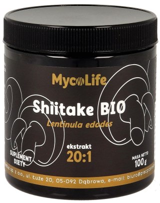 GRZYBY SHIITAKE EKSTRAKT BEZGLUTENOWY BIO 100 g - PIĘĆ PRZEMIAN (MYCOLIFE)