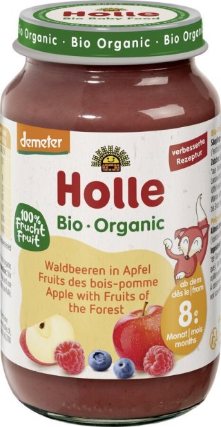 JABŁKO - OWOCE LEŚNE BEZ DODATKU CUKRÓW OD 8 MIESIĄCA DEMETER BIO 220 g (SŁOIK) - HOLLE
