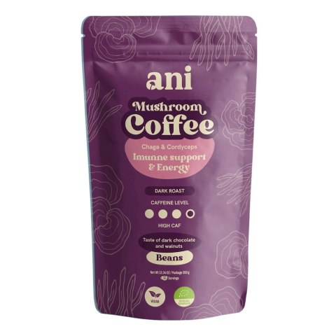 KAWA ZIARNISTA ARABICA Z CHAGA I CORDYCEPS BIO 350 g - ANI