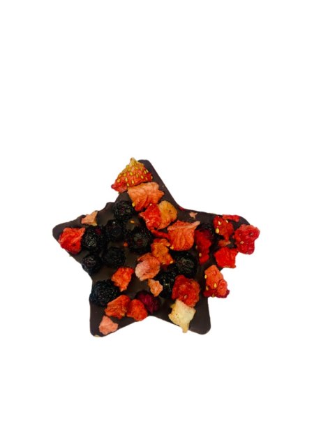 Mini Gwiazdka cz. ciemna z jagodą i truskawką, 20g