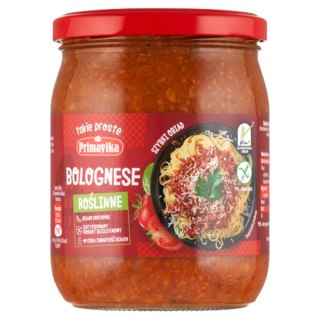 SOS WEGAŃSKI BOLOGNESE BEZGLUTENOWY 470 g - PRIMAVIKA